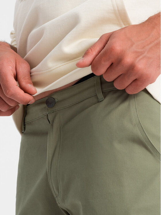 Ombre Ombre Cargo kalhoty OM-PACG-0196 Khaki Regular Fit