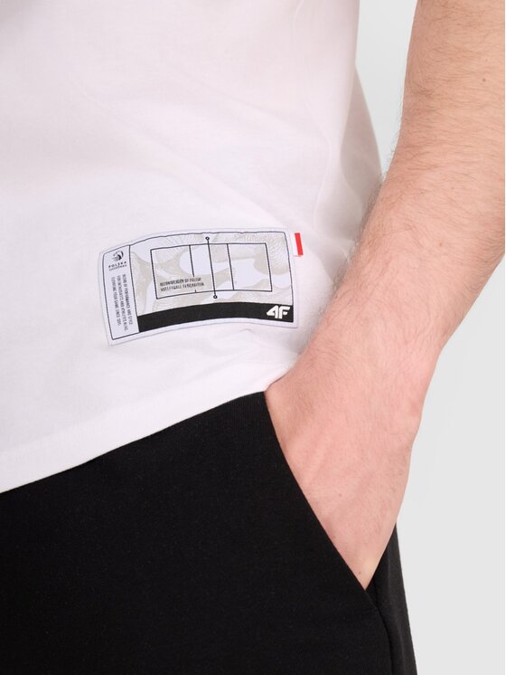 4F 4F Φανελάκι κολύμβησης 4FRAW25TTSHM3319-10S Λευκό Regular Fit