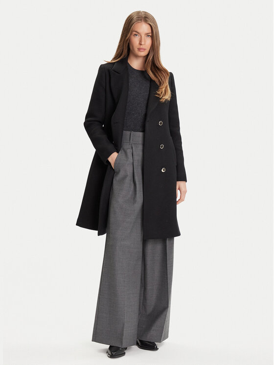 Rinascimento Rinascimento Cappotto di lana CFC0126118003 Nero Regular Fit