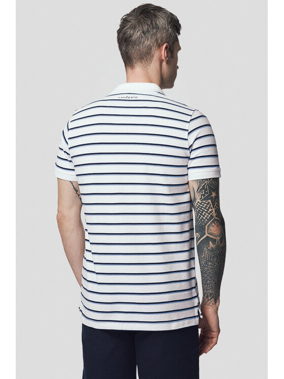 Lancerto Lancerto Komplet koszulek polo Logan ZESTAW00001879 Biały Regular Fit