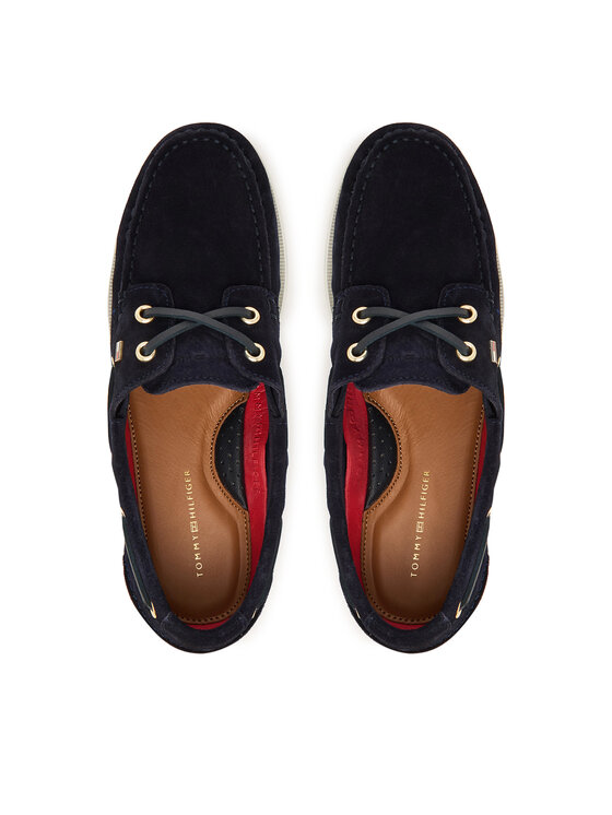 Tommy Hilfiger Tommy Hilfiger Mokasyny Hilfiger Suede Boat Shoe FW0FW09338 Granatowy