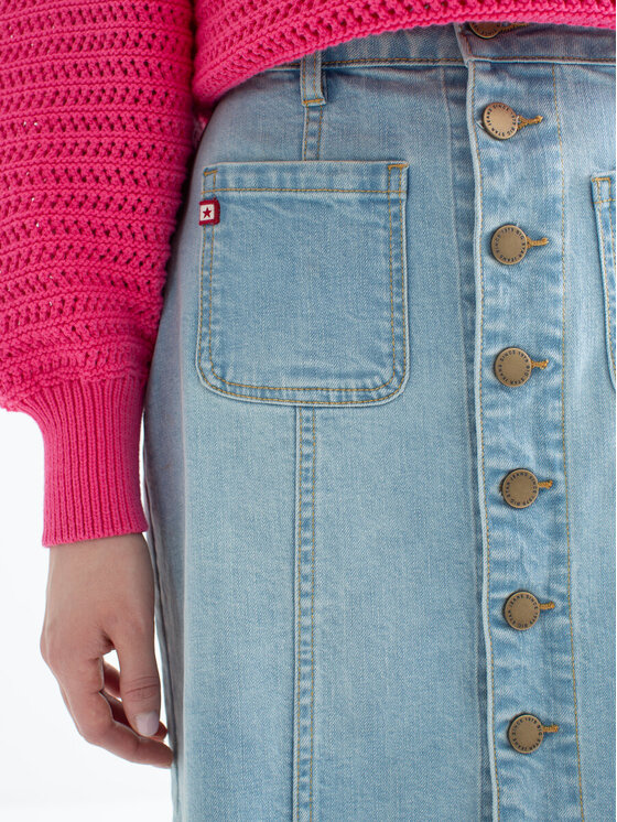 BIG STAR BIG STAR Spódnica jeansowa ALMRA_299_120 Niebieski Basic Fit