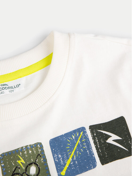 Coccodrillo Coccodrillo Tricou ZC4143203LBW Écru Regular Fit