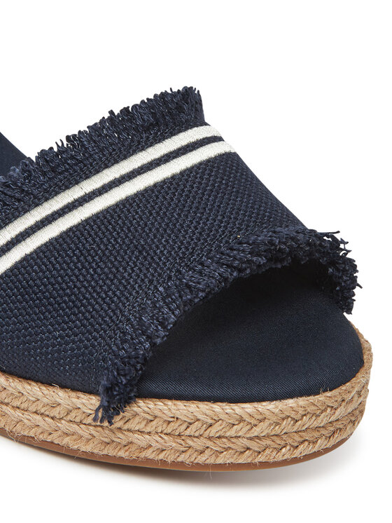 Tommy Hilfiger Tommy Hilfiger Espadryle Fringe Canvas Medium Wedge FW0FW08879 Granatowy