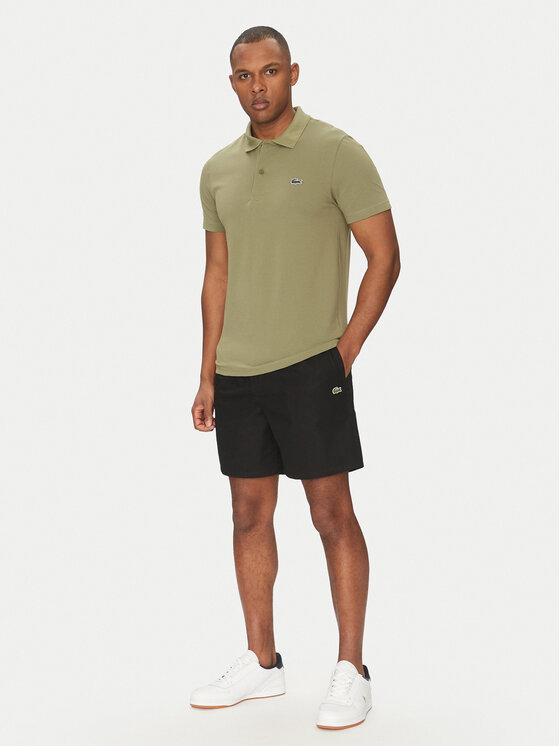 Lacoste Lacoste Šortky z materiálu GH7220 Černá Relaxed Fit