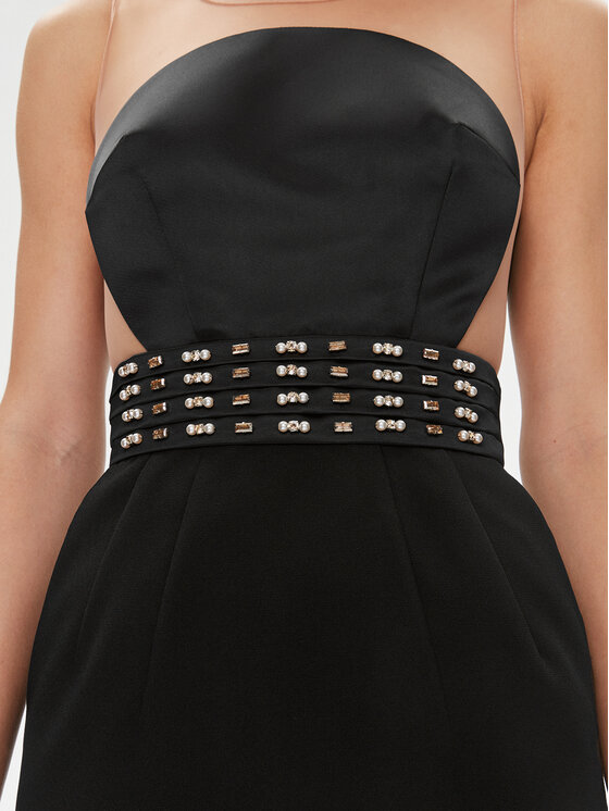 Elisabetta Franchi Elisabetta Franchi Sukienka koktajlowa AB-443-37E2-3681 Czarny Slim Fit
