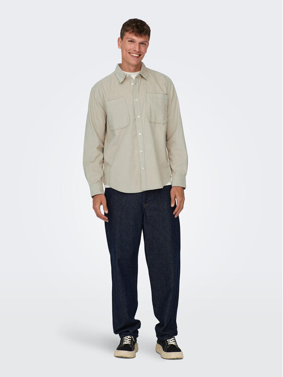 Only & Sons Only & Sons Camicia 22024716 Beige Relaxed Fit