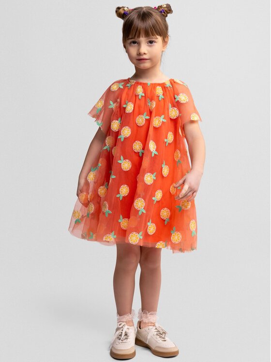 minoti minoti Sukienka elegancka 30DRESS117 Pomarańczowy Regular Fit