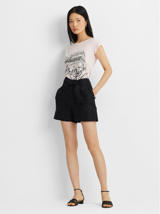 LAUREN RALPH LAUREN Lauren Ralph Lauren Szorty materiałowe 200862092001 Czarny Regular Fit