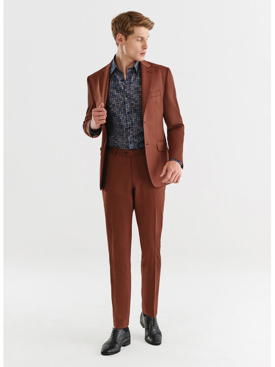 Pako Lorente Pako Lorente Spodnie garniturowe P22WF-6G-040 Brązowy Slim Fit