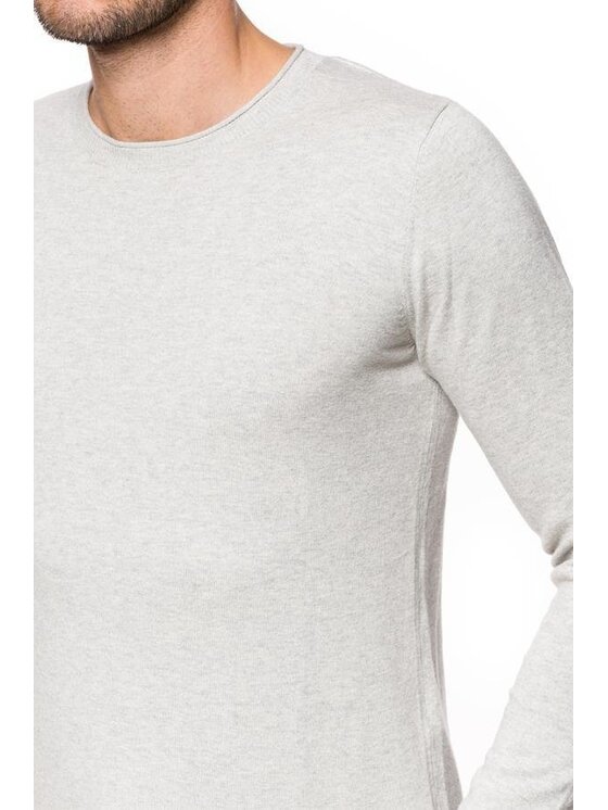 Tom Tailor Tom Tailor Sweter CREW-NECK SWEATER Szary Regular Fit