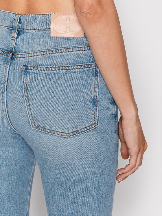 TWINSET TWINSET Jeans hlače 222TP2394 Svetlo modra Straight Leg