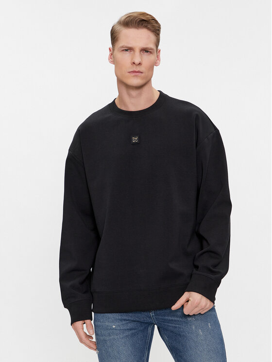 HUGO Hugo Džemperis Dettil 50509270 Juoda Relaxed Fit