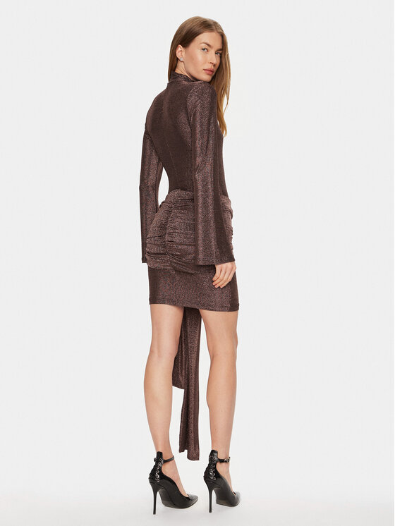 BARDOT BARDOT Cocktail obleka 59556DB Rjava Slim Fit