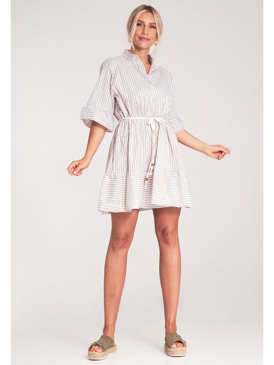 FIGL FIGL Letné šaty M1223 Béžová A-Line Fit