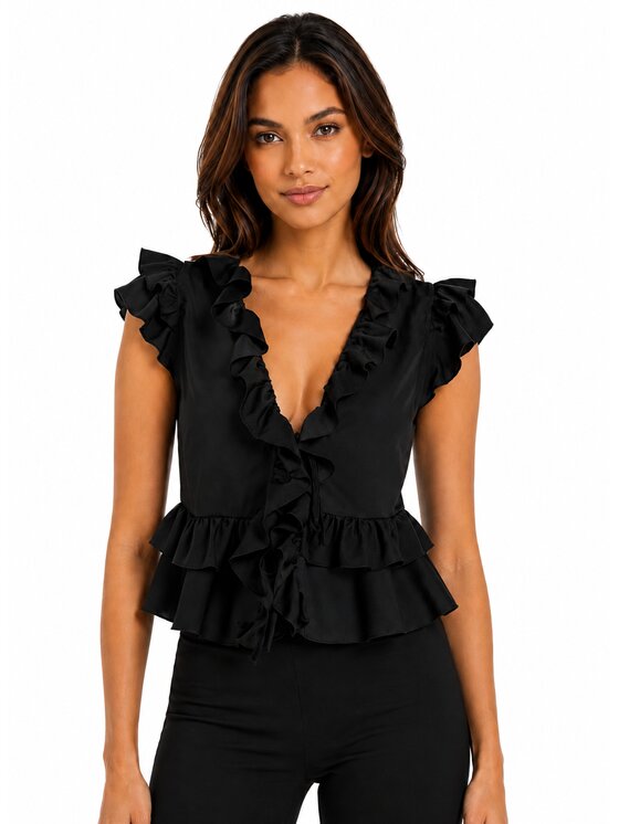 Agatha Studio Agatha Studio Bluzka A26LS-AH-K04 Czarny Classic Fit