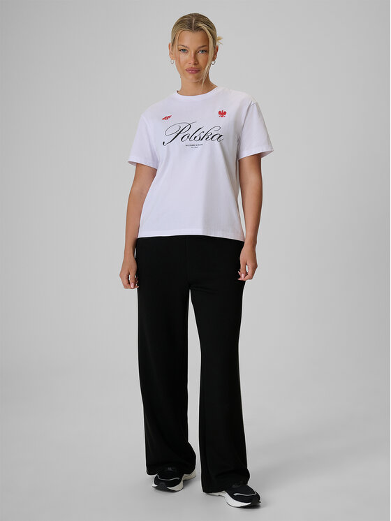4F 4F T-Shirt STREFA KIBICA Biały Loose Fit