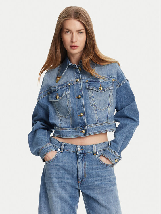 Damska Kurtka jeansowa Versace Jeans Couture, Rozmiar 40, Niebieska, 78HAS450