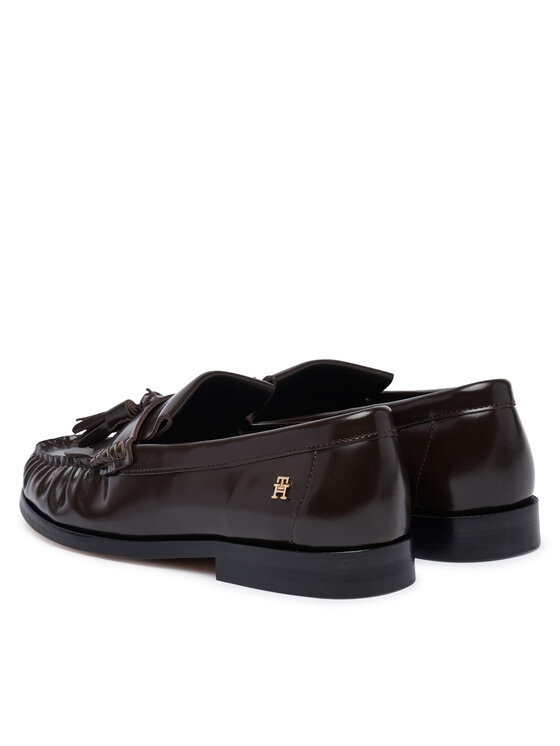 Tommy Hilfiger Tommy Hilfiger Loafersy Tassel Abrasivato FW0FW09460 Brązowy ciemny