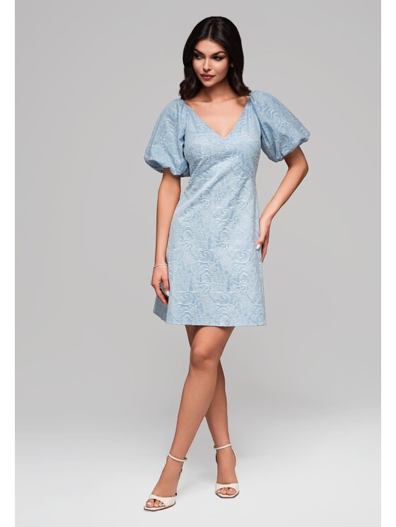 Ombre Ombre Sukienka koktajlowa LA-OM-DLR124 Niebieski Regular Fit