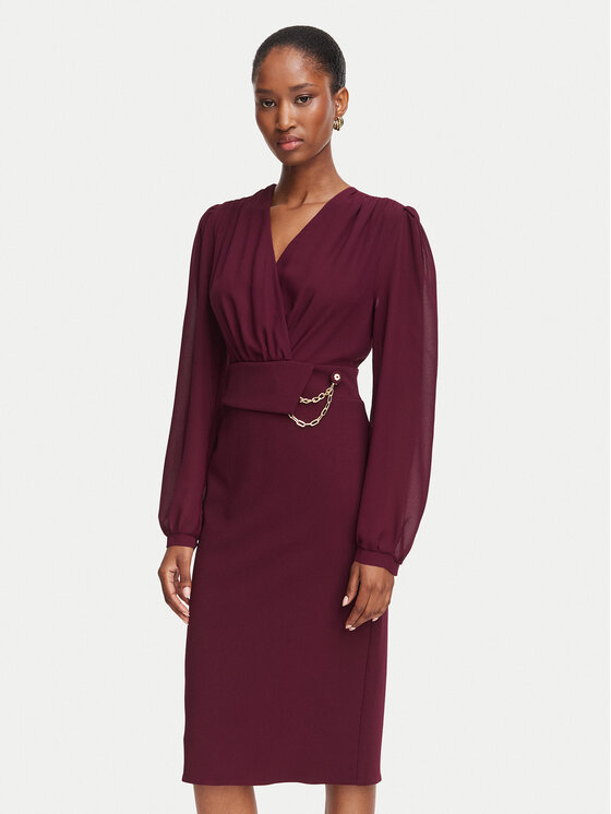 Rinascimento Rinascimento Coctailkleid CFC0130446003 Dunkelrot Slim Fit