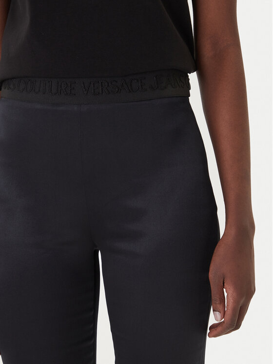Versace Jeans Couture Versace Jeans Couture Kalhoty z materiálu 80HAC1A7 N0640 Černá Flare Fit