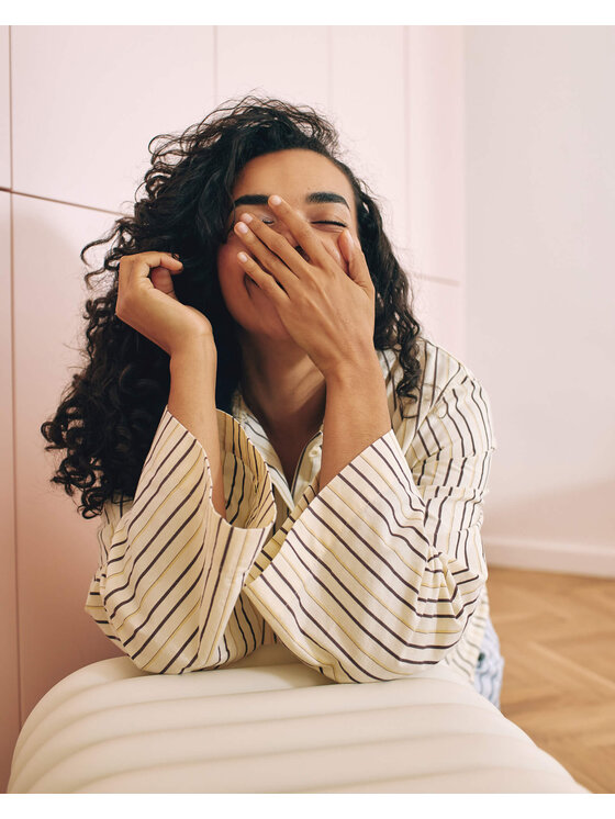 Noo.ma Noo.ma Koszulka piżamowa Tala Pyjama Shirt Żółty Regular Fit
