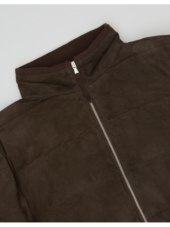 Borgio Borgio Kurtka skórzana CALVI BR2 Brązowy Classic Fit