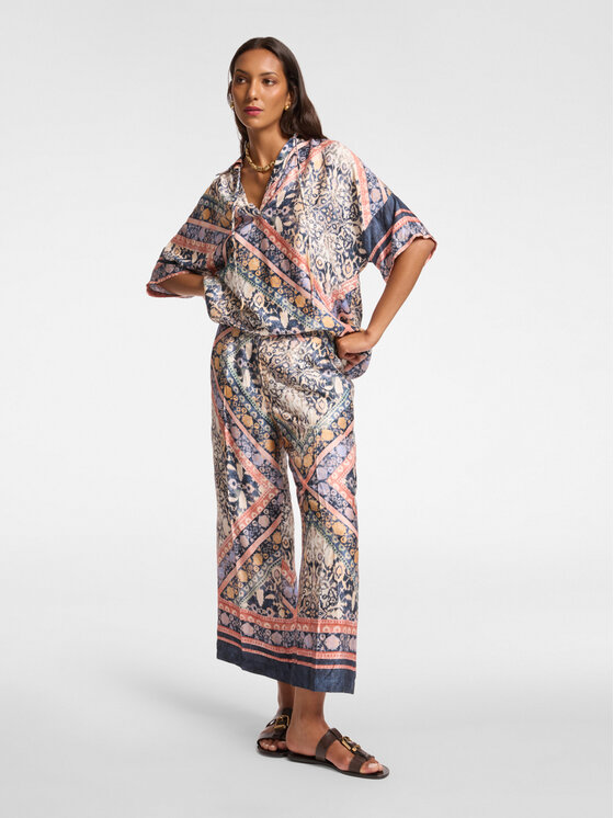 Elena Mirò Elena Mirò Pantaloni di tessuto P009P000457N001 Blu Cropp Fit