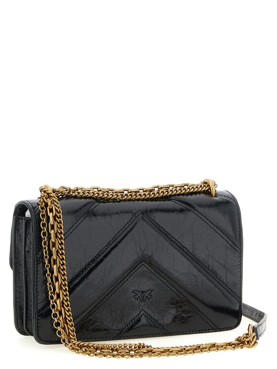 PINKO PINKO Torebka Black Calfskin Crossbody Czarny