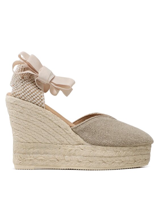Manebi Espadrilky Heart-Shaped Wedge Espadrilles O 7.1 WH Béžová