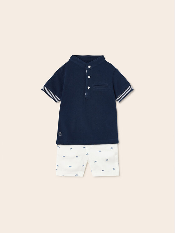 Mayoral Mayoral Σετ πλουζάκι polo και σορτς 1296 Λευκό Regular Fit