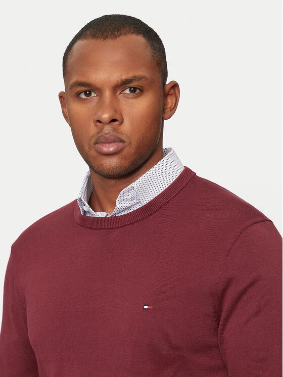 Tommy Hilfiger Tommy Hilfiger Πουλόβερ Essential MW0MW14748 Μπορντό Regular Fit