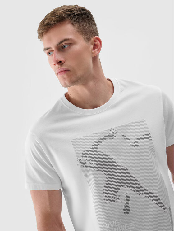 4F 4F T-shirt 4FRSS24TTSHM2471-10S Bianco Regular Fit