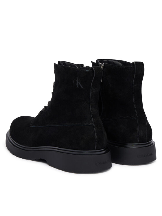 Calvin Klein Calvin Klein Trzewiki Combat Ess Lace Up Zip Boot Su YM0YM01371 Czarny