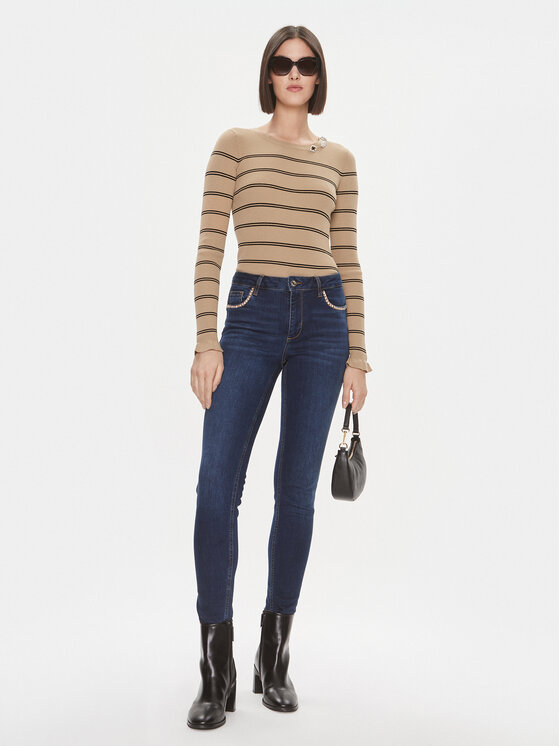 Liu Jo Liu Jo Pulover MF3001 MS99E Rjava Slim Fit
