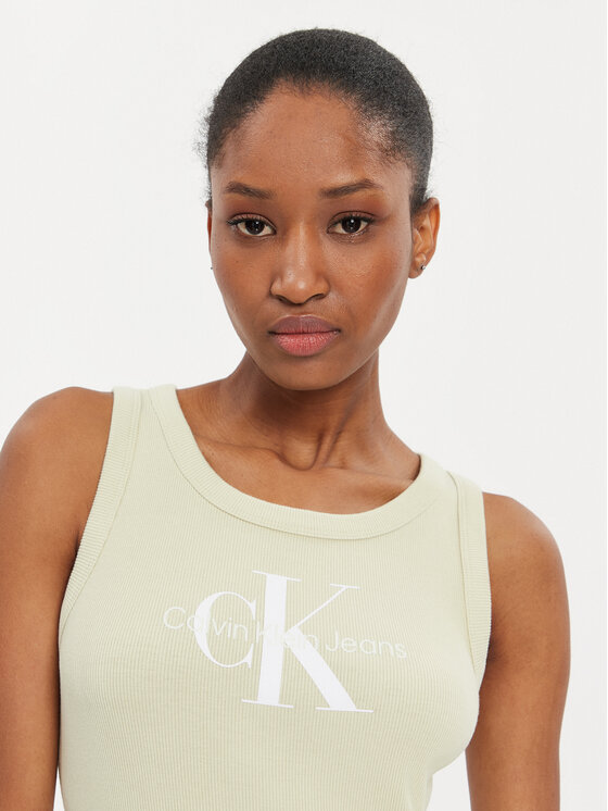 Calvin Klein Jeans Calvin Klein Jeans Letní šaty Archival Monologo J20J223069 Zelená Slim Fit