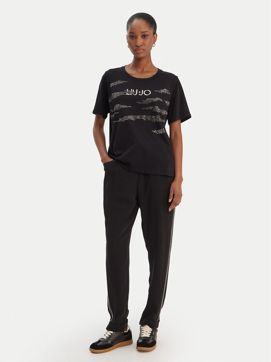 Liu Jo Sport Liu Jo Sport Bavlnené nohavice TA6290 TS923 Čierna Regular Fit