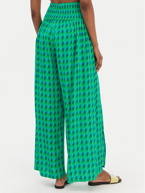 Seafolly Seafolly Kalhoty z materiálu Sorrento 55573-PA Zelená Wide Leg