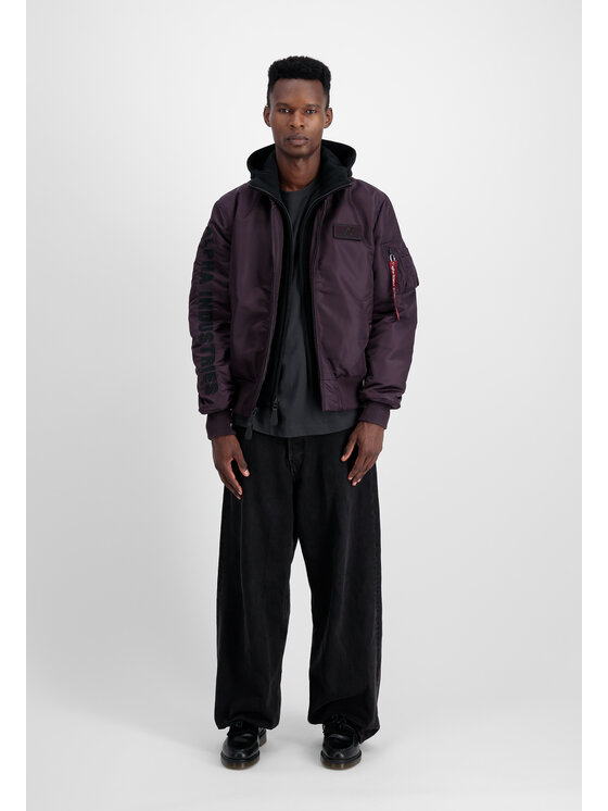 Alpha Industries Alpha Industries Kurtka bomber MA-1 D-Tec Sleeve Embroidery Bomber Jacket Fioletowy Slim Fit