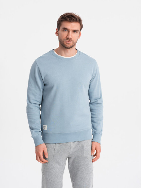 Ombre Ombre Mikina OM-SSBN-0175 Modrá Regular Fit