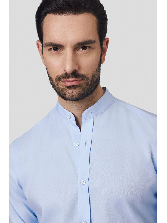 Lancerto Lancerto Koszula Koszula Błękitna Bawełniana z Krótkim Rękawem Majken KO073125000012 Niebieski Slim Fit