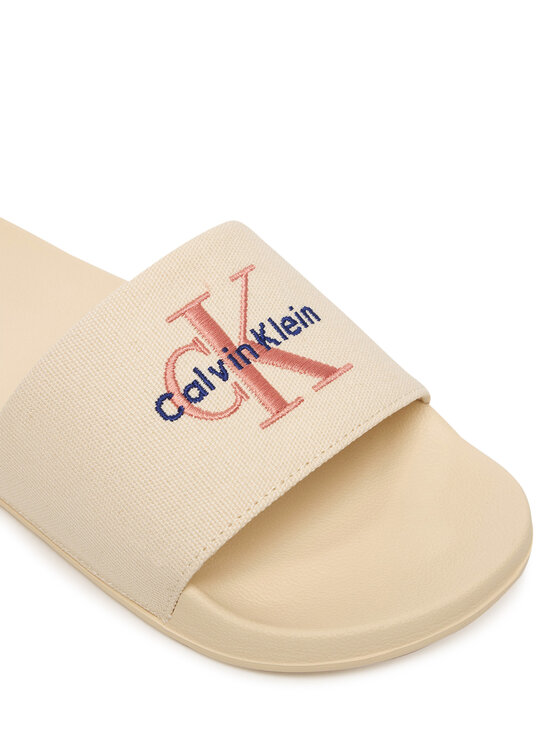 Calvin Klein Calvin Klein Klapki Ess Slide Cv HW0HW02958 Beżowy
