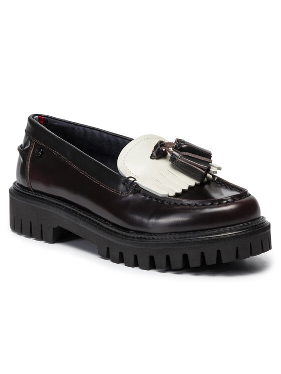 Tommy Hilfiger Tommy Hilfiger Мокасини Iconic Polished Loafer FW0FW04289 Бордо