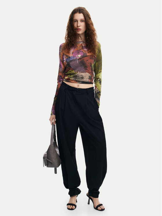 Desigual Desigual Sweter Camo Petals 24WWJF75 Kolorowy Regular Fit