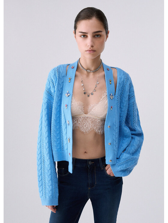 Liu Jo Liu Jo Cardigan WF6091MS05164120 Azzurro chiaro Regular Fit
