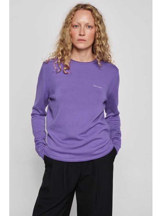 B SIDES B SIDES Bluzka MERINO Fioletowy Relaxed Fit