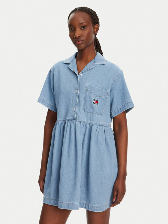 Tommy Jeans Tommy Jeans Džínové šaty DW0DW20372 Modrá Relaxed Fit