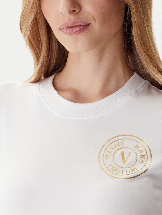 Versace Jeans Couture Versace Jeans Couture T-krekls 79HAHT01 CJ03T Balts Regular Fit