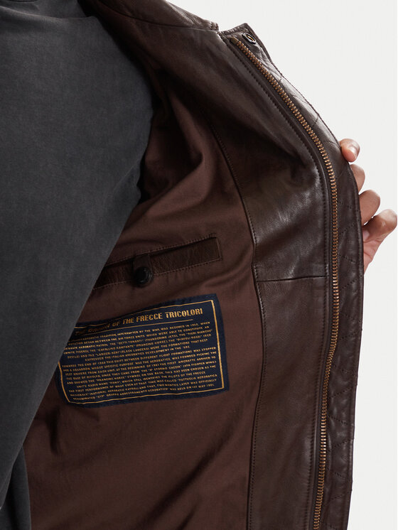 Aeronautica Militare Aeronautica Militare Geacă de piele 261PN5058U100839 Maro Regular Fit